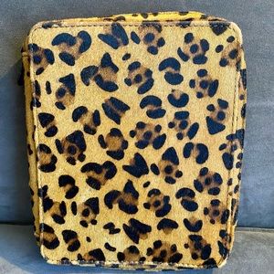 EUC Pottery Barn Travel Jewelry Organizer Animal print, Pony Hair